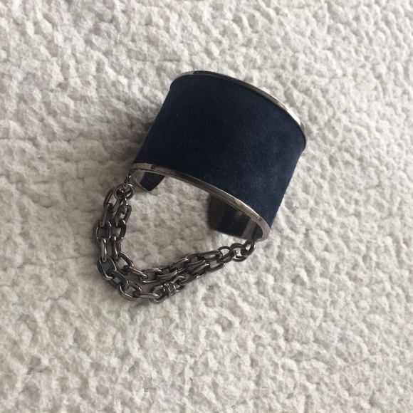 Paige Novick Blue Suede Chain Cuff - Picture 5 of 5